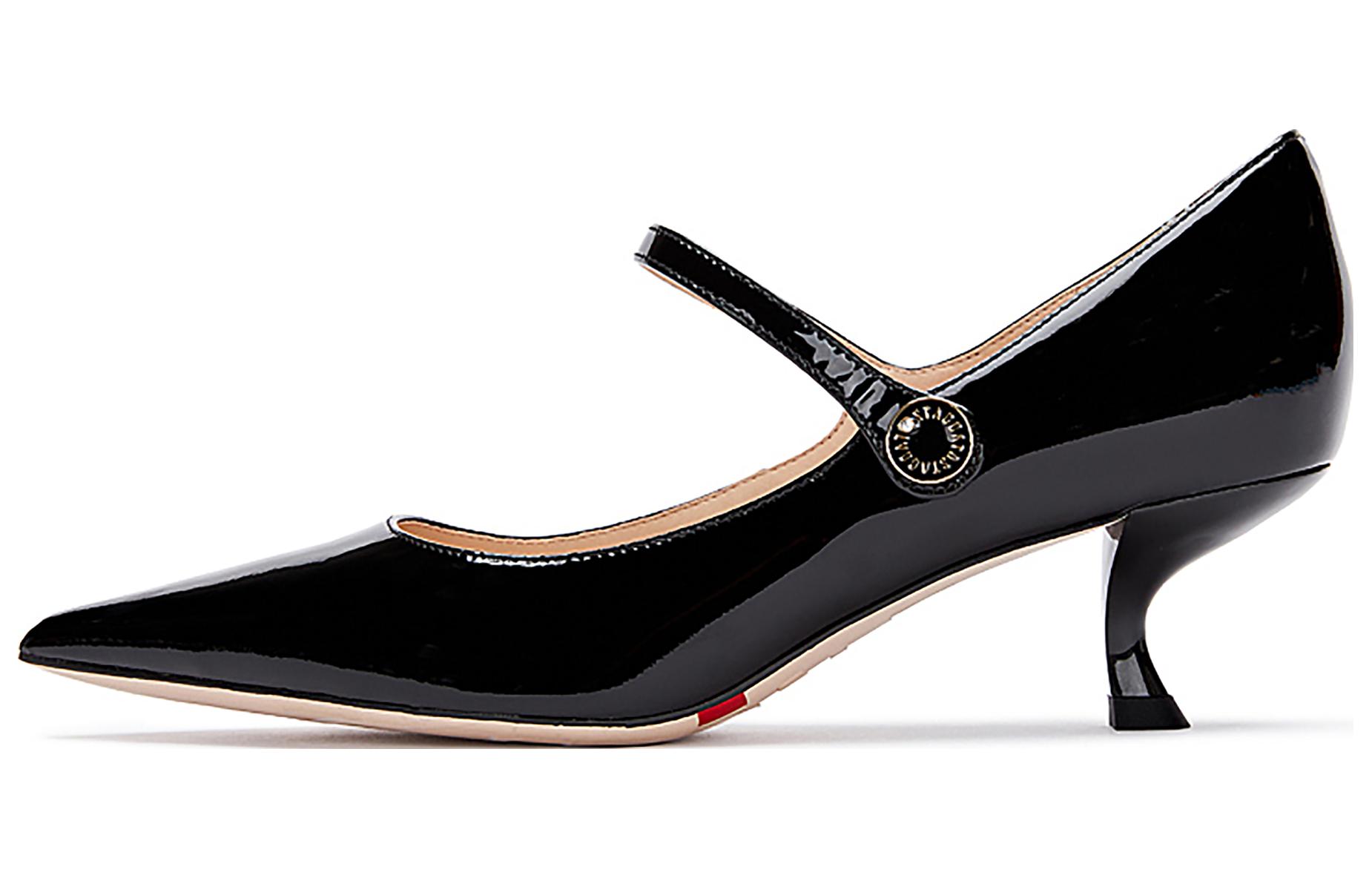 (Women) Staccato Pointed Toe Magic Tape High Heels 5cm 'Wine Glass Heel' EDK47CQ3