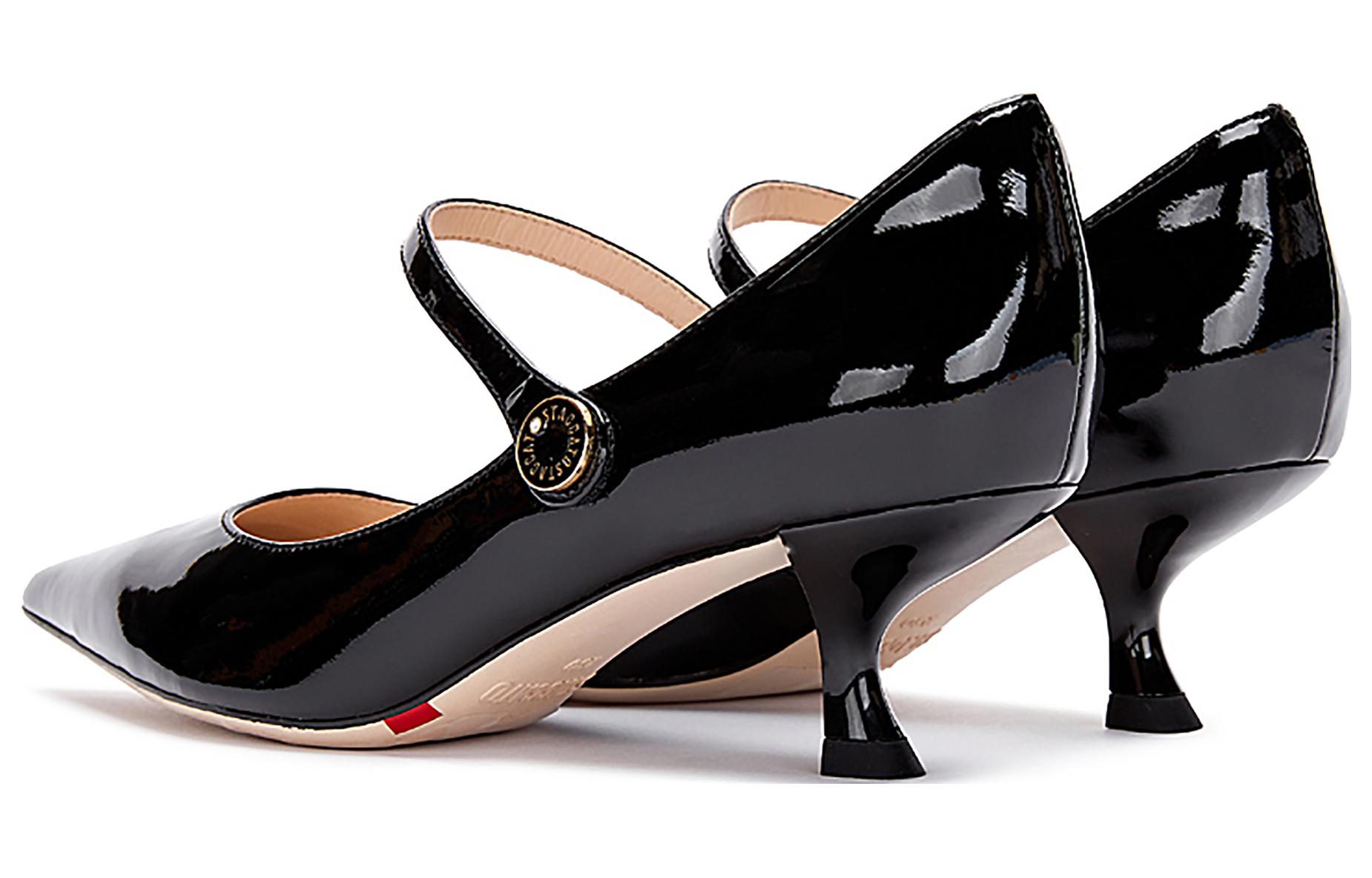 Shop 思加图Staccato 頭層牛皮 尖頭魔術貼 酒杯跟 高跟鞋 5cm 女款