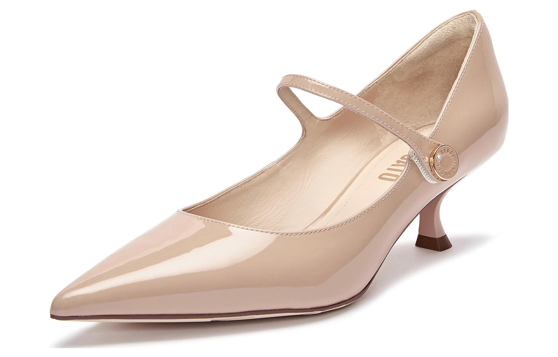 Details for 思加图Staccato 頭層牛皮 尖頭魔術貼 酒杯跟 高跟鞋 5cm 女款