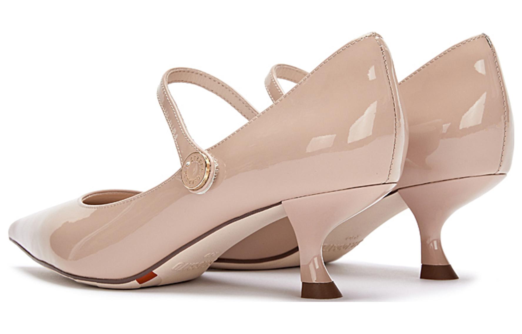 Cheap 思加图Staccato 頭層牛皮 尖頭魔術貼 酒杯跟 高跟鞋 5cm 女款