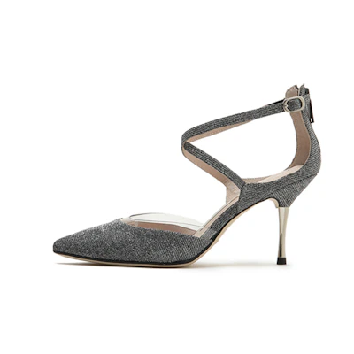 (W) Staccato Pointed Toe Stiletto High Heels 'Silver Grey'