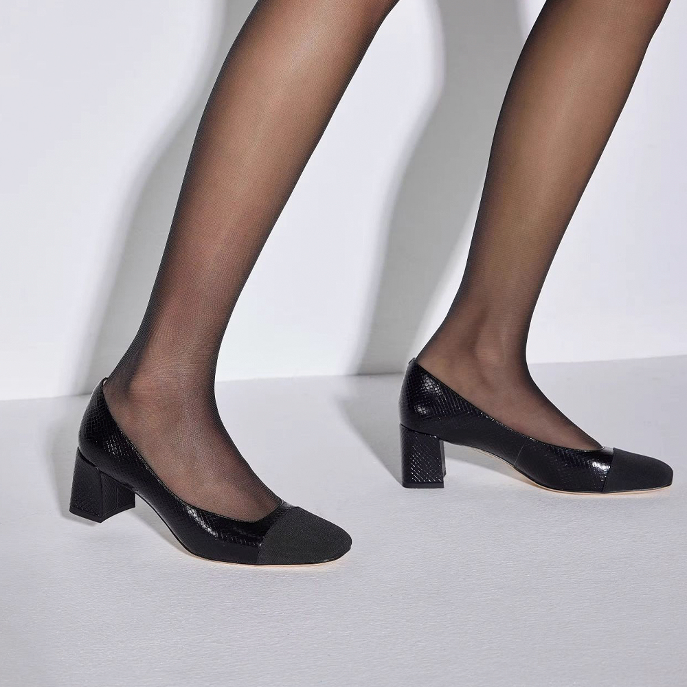 Purchase (W) Staccato PU Punta Cuadrada Tacón de Bloque 6cm 'Negro Clásico' EL106CQ3