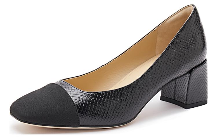 Cheap (W) Staccato PU Punta Cuadrada Tacón de Bloque 6cm 'Negro Clásico' EL106CQ3