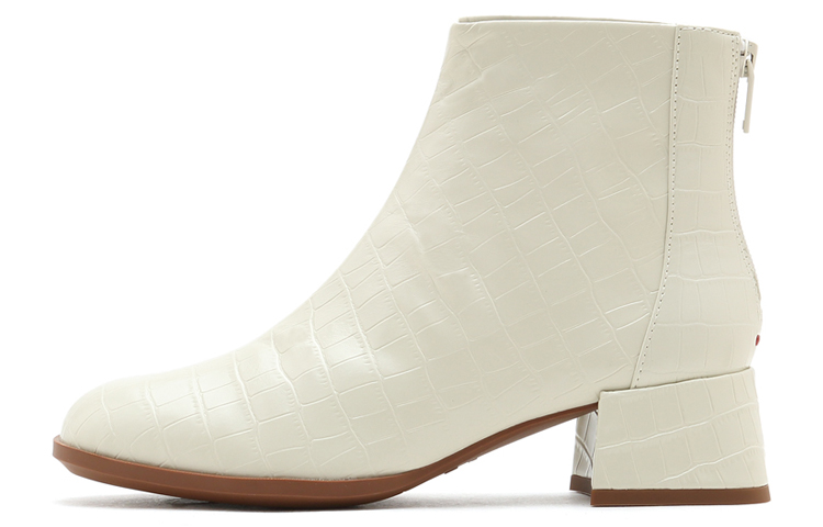 (Women) Staccato Retro 'Cream Fashion Simple Chunky Heel Ankle Boot' SZPECZ02DD2DD1