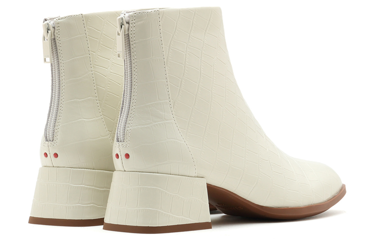 Shop (W) （レディース）スタッカート レトロ「クリームファッションシンプルチャンキーヒールアンクルブーツ」SZPECZ02DD2DD1 SZPECZ02DD2DD1