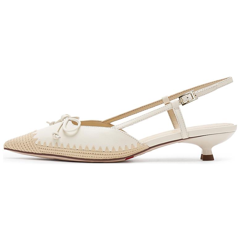 (Women) Staccato Retro Bow-Tie Leather Heels 3cm – Elegant & Comfortable Design 9ER82AH5