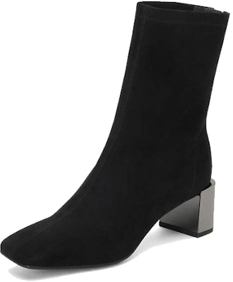(Women) Staccato Retro Square Toe Chunky Heel Leather Boots 'Black' SZP9UP12DU1DZ0 Lookbook (Women) Staccato Retro Square Toe Chunky Heel Leather Boots 'Black' SZP9UP12DU1DZ0
