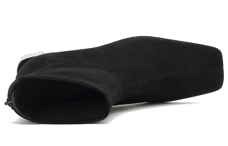 Purchase (Women) Staccato Retro Square Toe Chunky Heel Leather Boots 'Black' SZP9UP12DU1DZ0