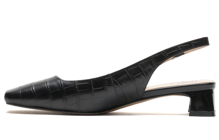 (W) Staccato Retro Square Toe Sandals 'Black'