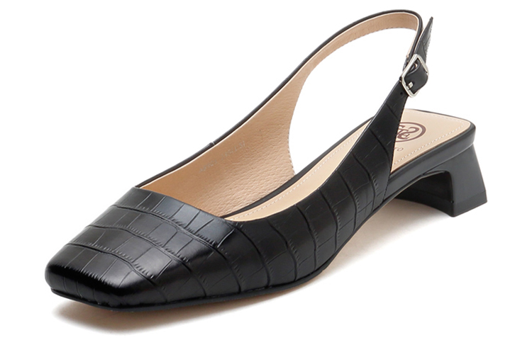 (W) Staccato Retro Square Toe Sandals 'Black' 圖 2