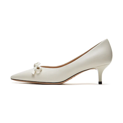 (W) Staccato Retro Versatile High-Heeled Casual 'White'