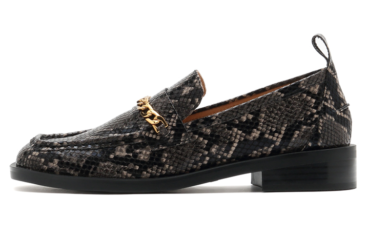 (Women) Staccato Retro Versatile Square Toe Loafer Flats 'Black Grey' SZPEBX01DP1CA1