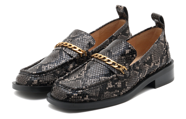 Lookbook (W) Mocasines Planos Staccato Retro Versátiles Punta Cuadrada 'Negro Gris' SZPEBX01DP1CA1
