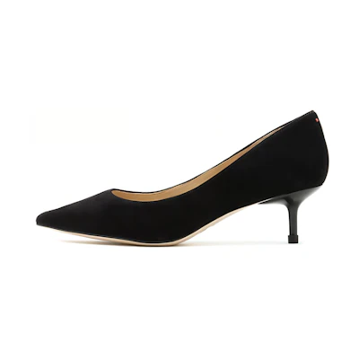 (W) Staccato Sheepskin Cream Pumps 5cm 'Pointed Toe Kitten Heel'