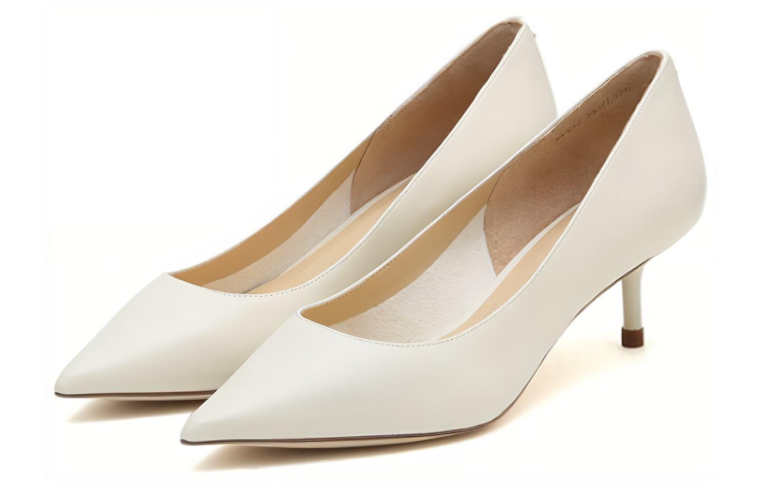 (W) Staccato Sheepskin Cream Pumps 5cm 'Pointed Toe Kitten Heel' 圖 5