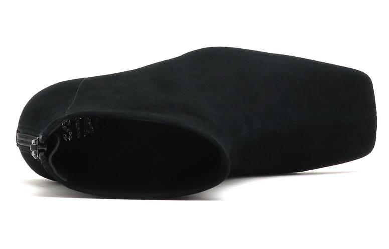 Purchase (W) Staccato Sepatu Boot Tumit Tinggi Zipper Hitam Kulit Domba Ujung Kotak 9VP20DD2