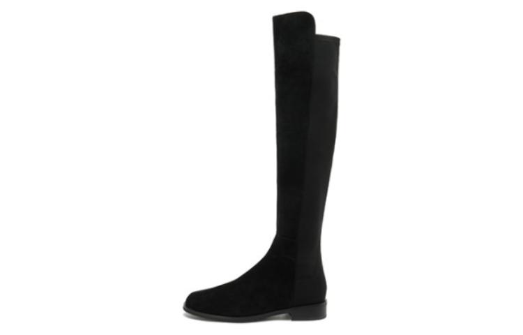 (Women) Staccato Simple Round Toe Elastic High-Top Boots 'Black' 9Y601DC0