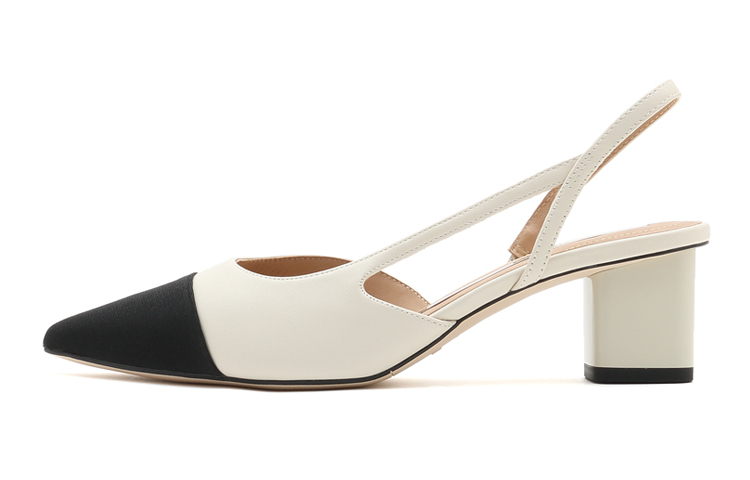 (Women) Staccato Slingback Chunky Heel Sandals 'Beige Black' SZP9YD22DD1CH1