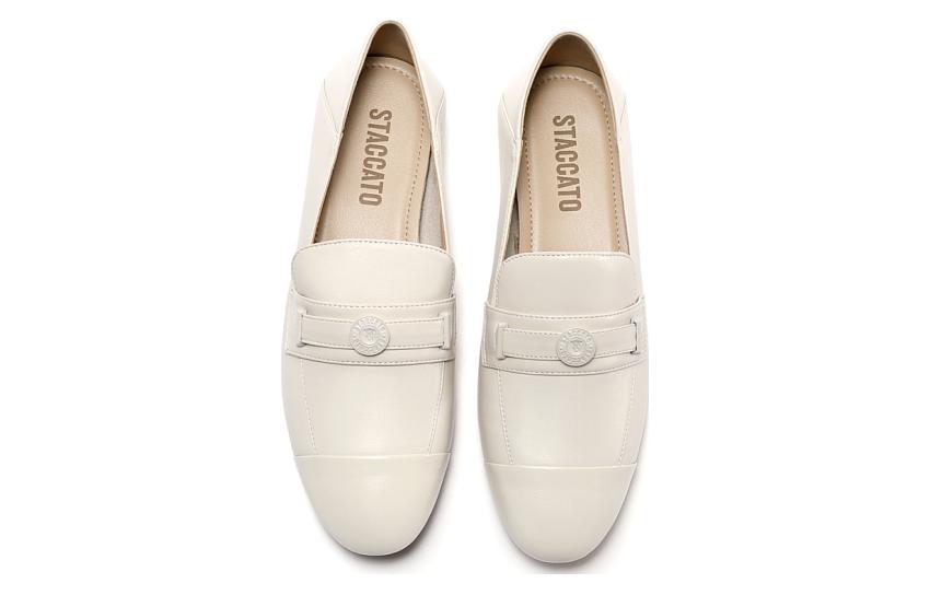 Lookbook (W) 思加图一脚蹬平底鞋 "优雅白/柔杏色" H2265CA3