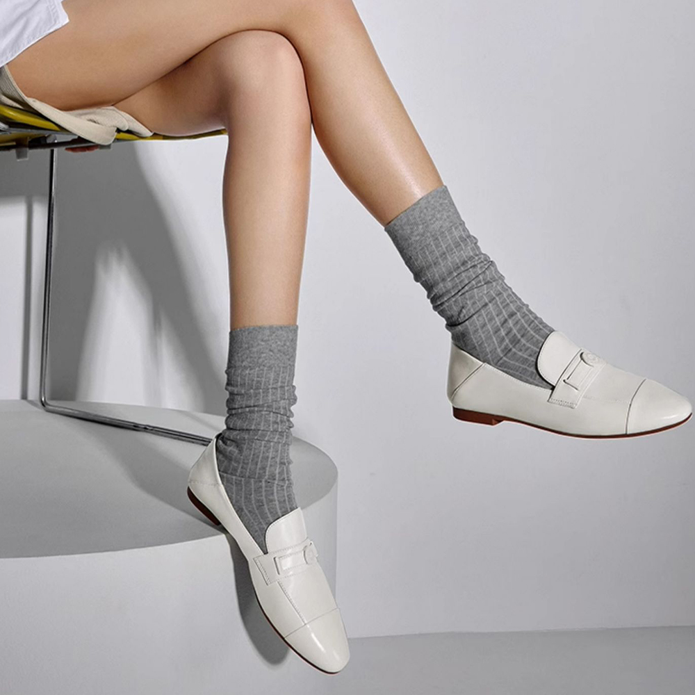 Purchase (W) 思加图一脚蹬平底鞋 "优雅白/柔杏色" H2265CA3