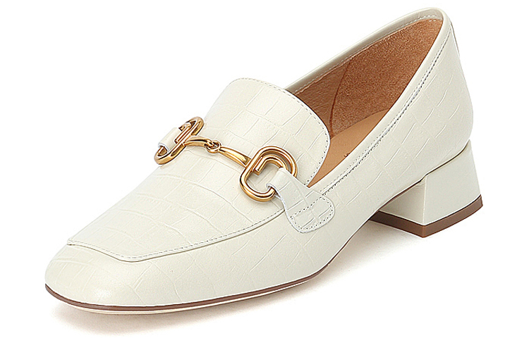 (W) Staccato Square Toe Casual Crocodile Embossed Loafer 'Beige' 圖 3
