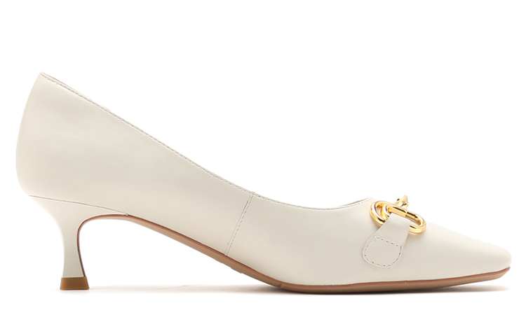(W) Staccato Square Toe Cat Heel Wedding High Heels 'Ivory' 圖 2