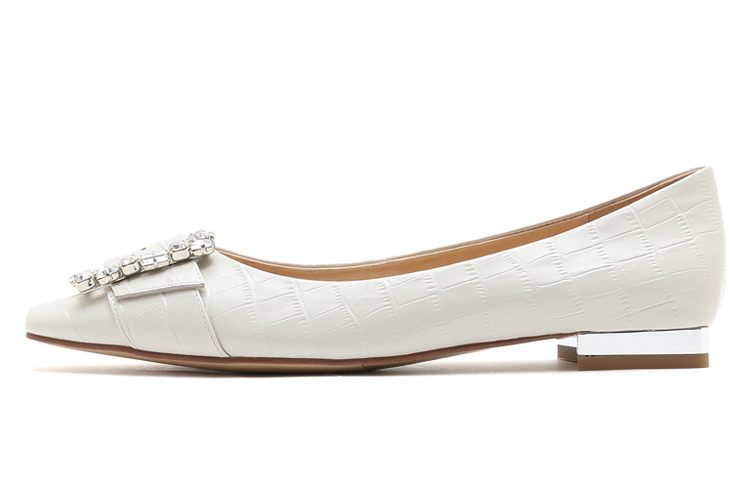 (W) Staccato Square Toe Flat 'Beige'