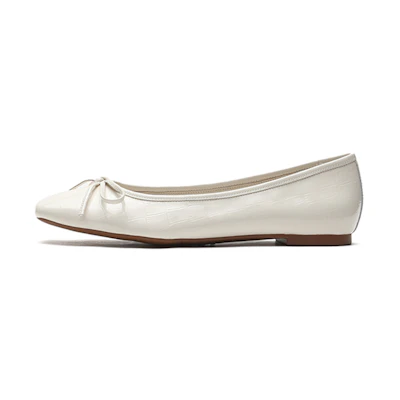 (W) Staccato Square Toe Flat 'Beige'