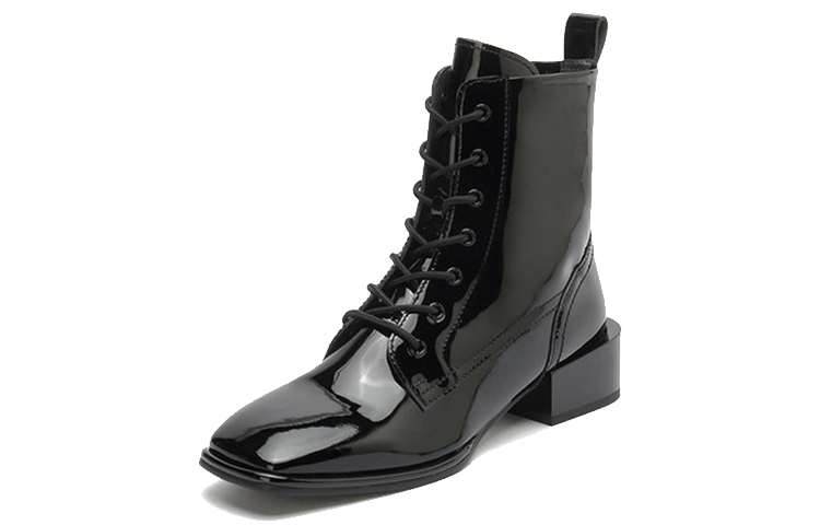 (W) Staccato Square Toe Patent Lace-Up Ankle Boots 'Black' 圖 3