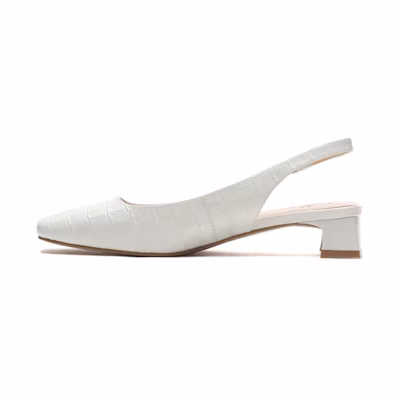 (W) Staccato Square Toe Retro Sandals 'Beige White'