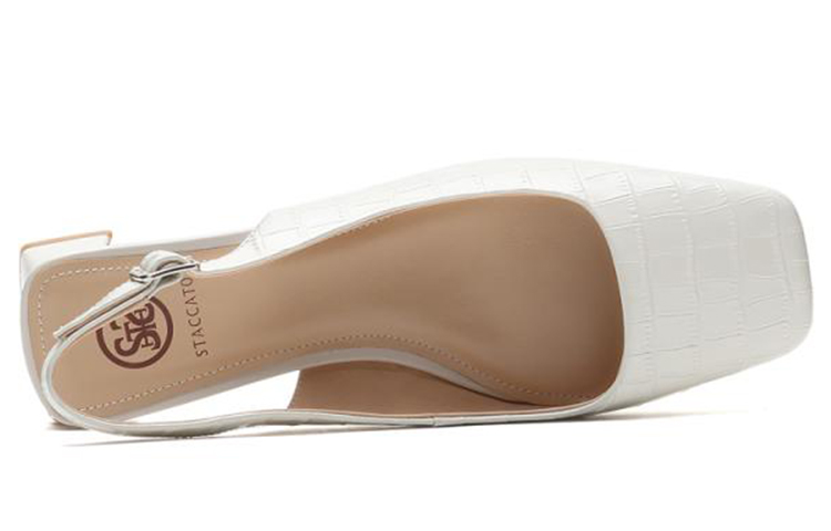 (W) Staccato Square Toe Retro Sandals 'Beige White' 圖 3