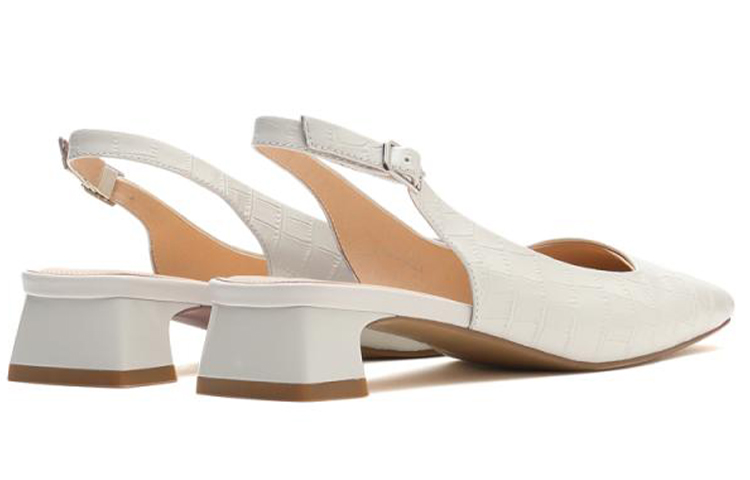 (W) Staccato Square Toe Retro Sandals 'Beige White' 圖 4