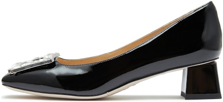 (Women) Staccato Square Toe Slip-On Chunky Heel 4.5cm 'Black Leather' EL603CQ3 (Women) Staccato Square Toe Slip-On Chunky Heel 4.5cm 'Black Leather' EL603CQ3