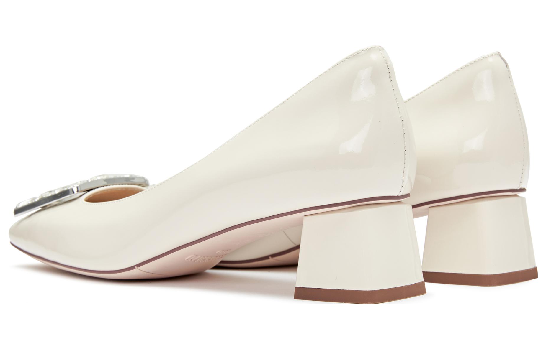 Lookbook (Women) Staccato Square Toe Slip-On Chunky Heel 4.5cm 'Black Leather' EL603CQ3