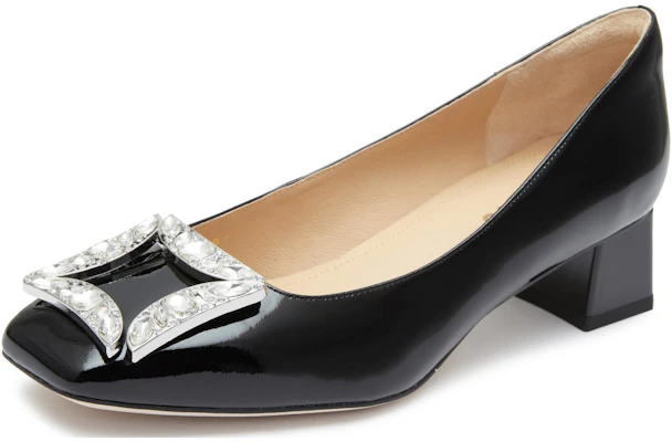 (Women) Staccato Square Toe Slip-On Chunky Heel 4.5cm 'Black Leather' EL603CQ3 Details for (Women) Staccato Square Toe Slip-On Chunky Heel 4.5cm 'Black Leather' EL603CQ3