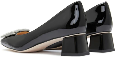 Sizing (Women) Staccato Square Toe Slip-On Chunky Heel 4.5cm 'Black Leather' EL603CQ3