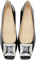 Cheap (Women) Staccato Square Toe Slip-On Chunky Heel 4.5cm 'Black Leather' EL603CQ3
