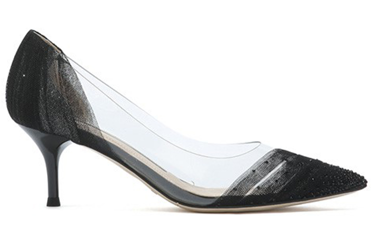 Order (W) スタッカート スティレットヒール "ブラックラインストーン" SZP9NW37DU1AQ1