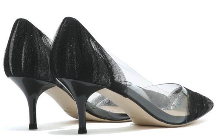 Shop (W) スタッカート スティレットヒール "ブラックラインストーン" SZP9NW37DU1AQ1