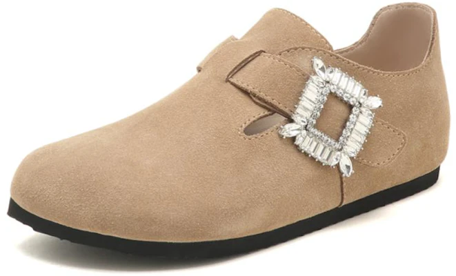 (W) 斯塔卡托麂皮“仙女風舒適平底鞋” K2312CM2 Shop (W) 斯塔卡托麂皮“仙女風舒適平底鞋” K2312CM2