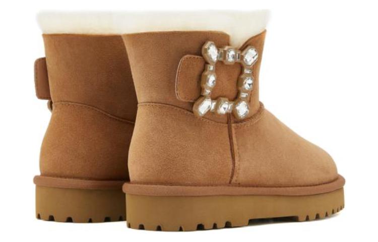 Shop 思加圖 Staccato 牛反絨 甜美保暖毛里 短筒 雪地靴 女款 棕色