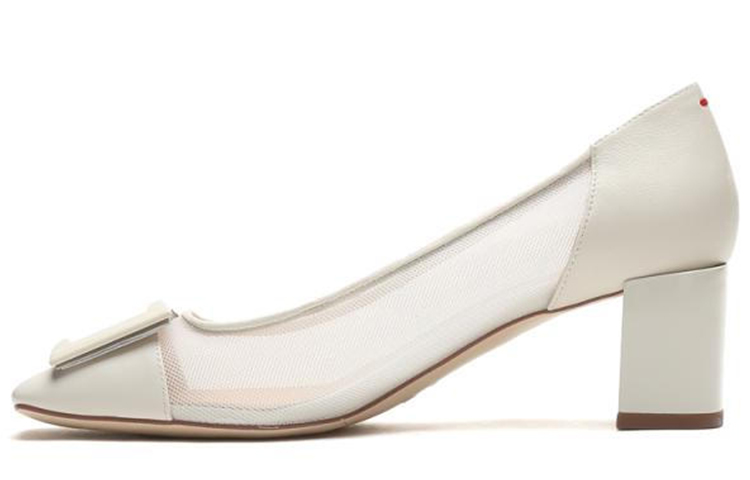 (Women) Staccato Vintage Square Toe Chunky Heel 'White' SZP9UP17DA1AQ1