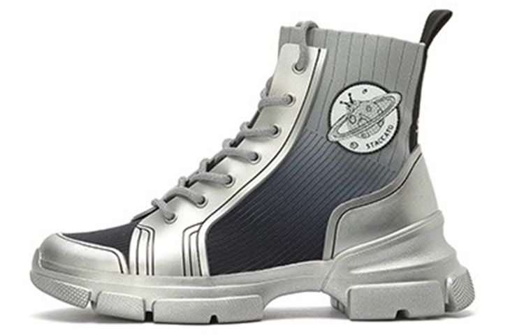 (Women) Staccato x China Aerospace 'Gradient Grey Sock-Style Ankle Boot' SZP9LI32DP1DD0