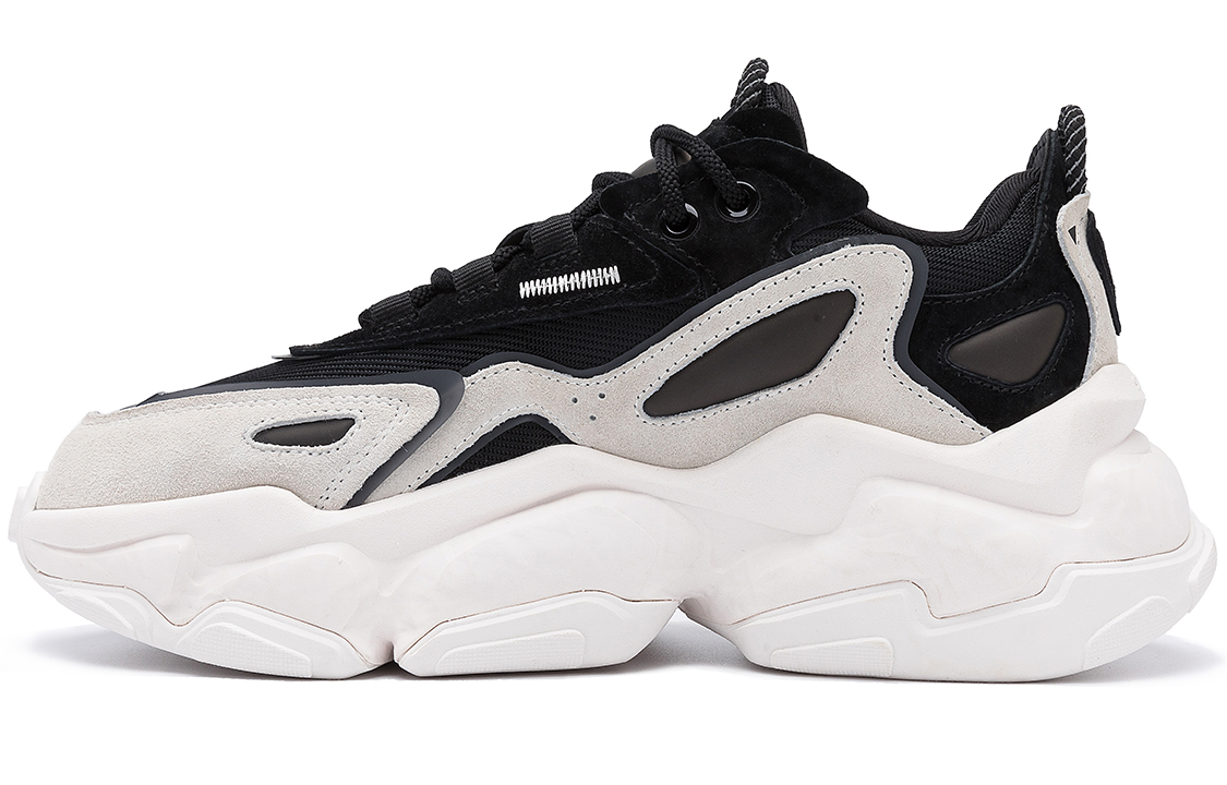 (W) STARTER 'Layered Splice Colorblock Thick Sole Dad Shoe Black White'