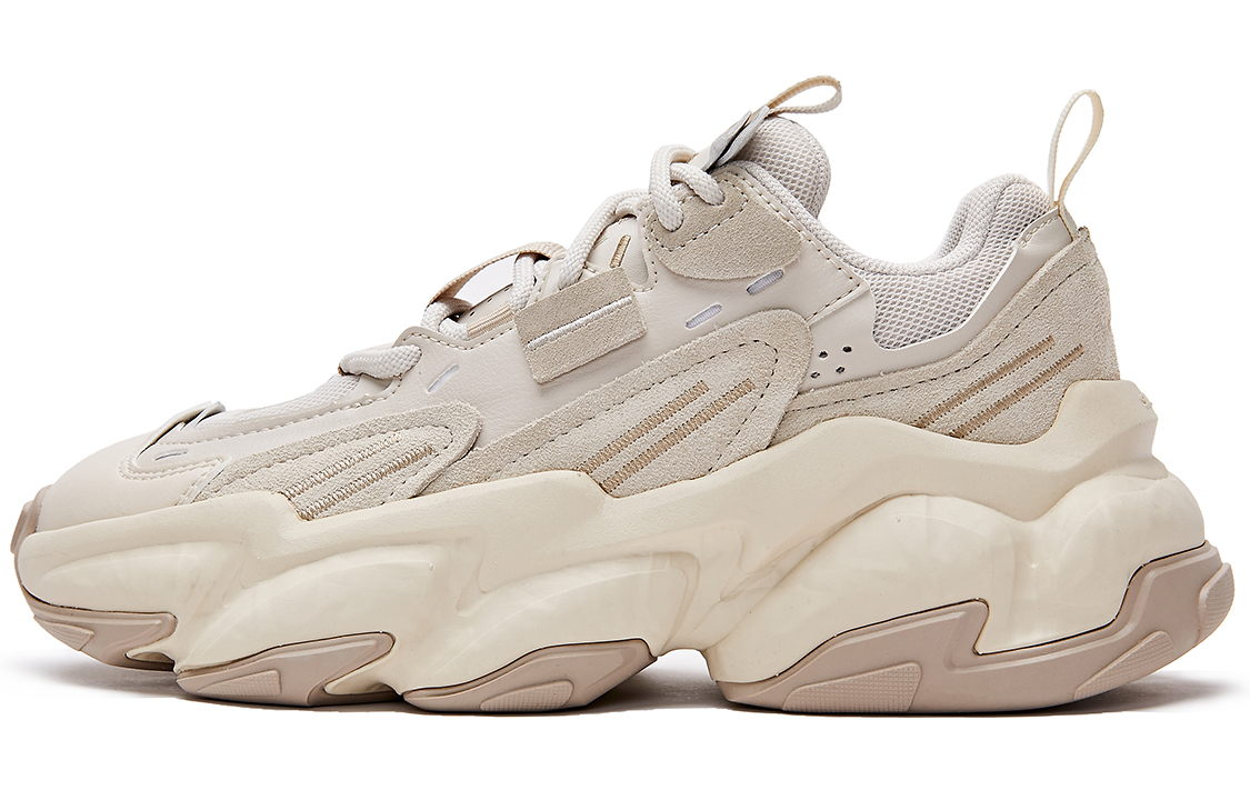 (W) STARTER 'Rock Layer Series Patchwork American Retro Thick-Sole Dad Shoes White Cap Grey'