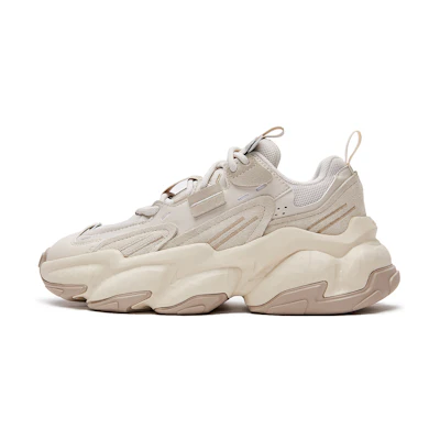 (W) STARTER 'Rock Layer Series Patchwork American Retro Thick-Sole Dad Shoes White Cap Grey'