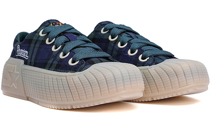 (W) STARTER Canvas Low 'Akademi Retro Biru-Hijau Kotak-kotak' STE3S6025F-GR06 Order (W) STARTER Canvas Low 'Akademi Retro Biru-Hijau Kotak-kotak' STE3S6025F-GR06