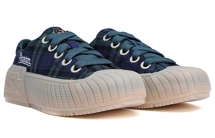 Order (W) STARTER Canvas Low 'Akademi Retro Biru-Hijau Kotak-kotak' STE3S6025F-GR06