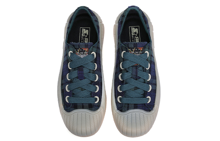 Lookbook (W) STARTER Canvas Low 'Akademi Retro Biru-Hijau Kotak-kotak' STE3S6025F-GR06