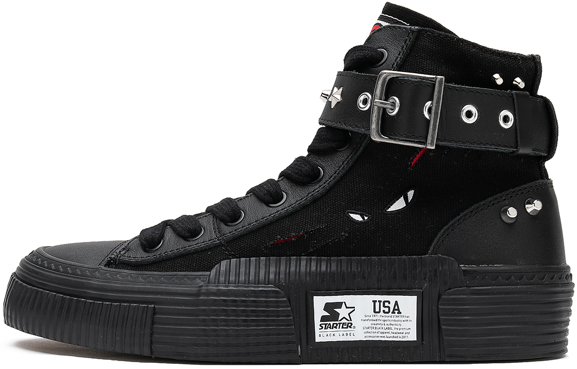 (W) STARTER EMILY High-Top Canvas 'Dark Punk Studs'